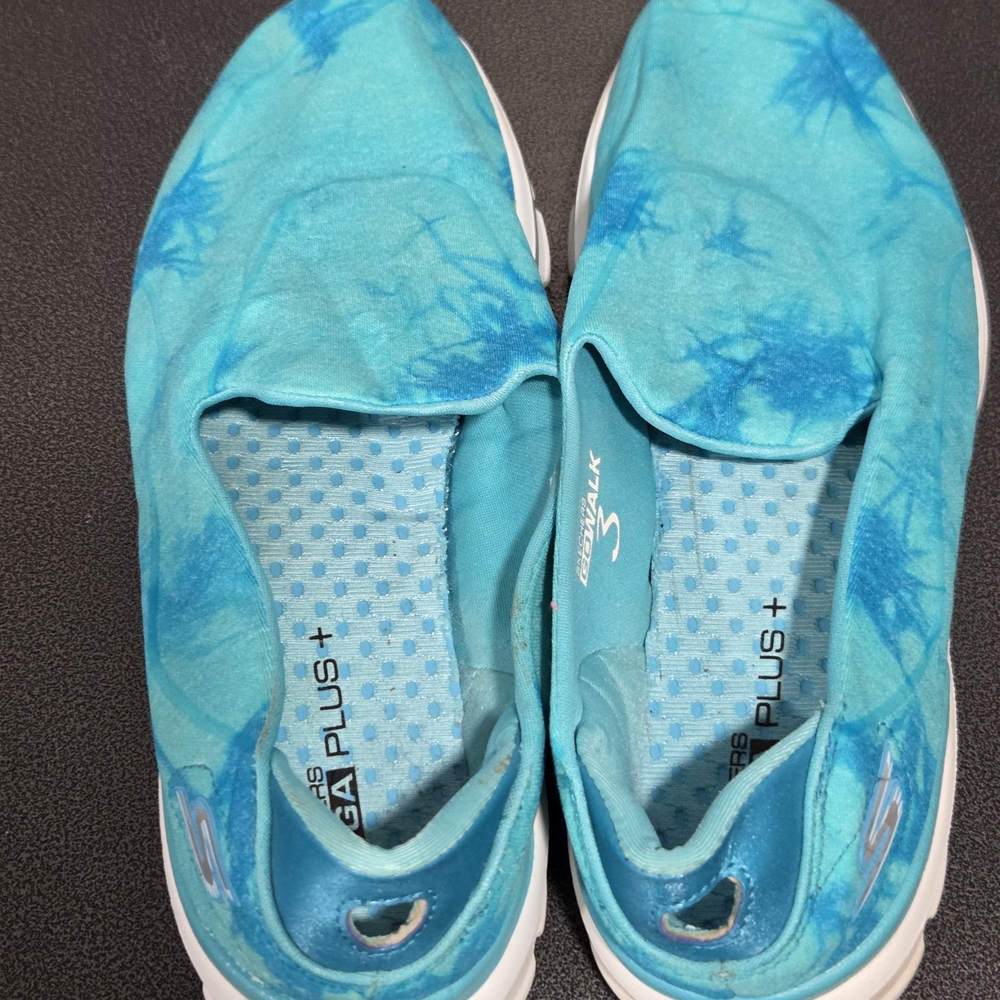 Skechers Light Blue Goga Plus Slip-Ons